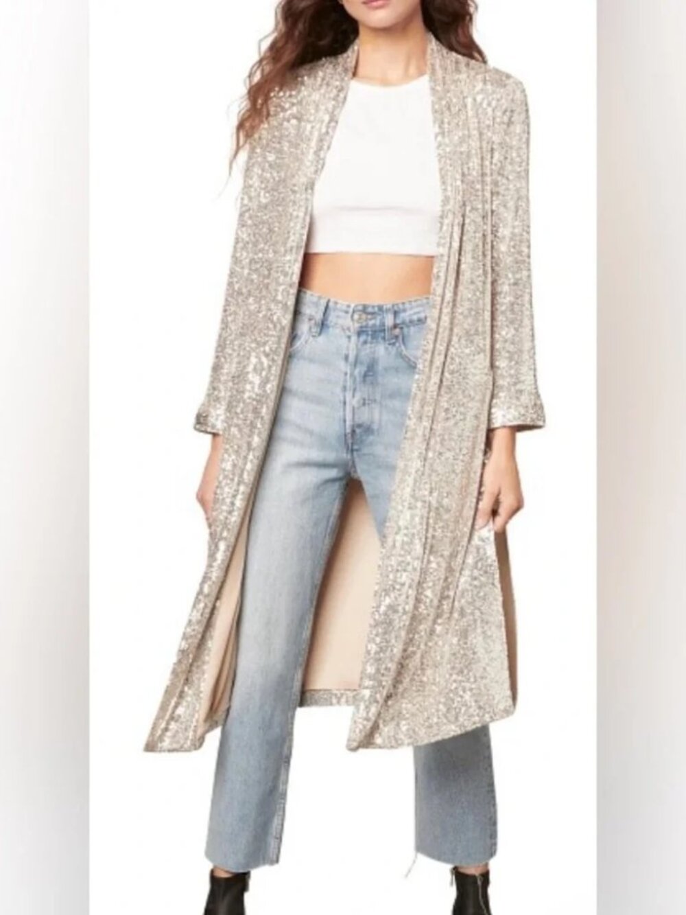 BB Dakota silver sequin Duster